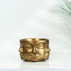 Adler Gold Sculptural Face Planter Decorative Polyester Succulent and Flower Pot Dea'rt İstanbul