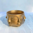 Adler Gold Sculptural Face Planter Decorative Polyester Succulent and Flower Pot Dea'rt İstanbul