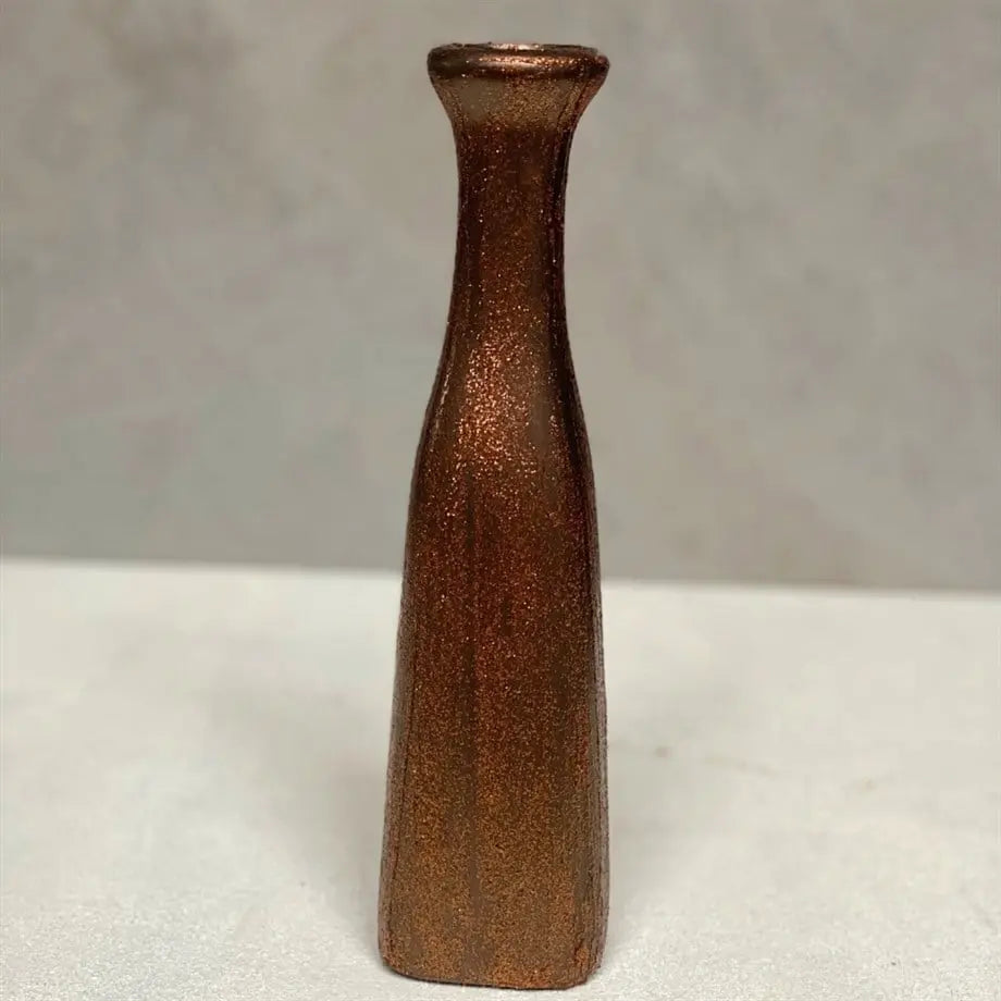 Bakırdan Koleksiyon Collection Glitter Ceramic Bottle Vase Duo 2 Pieces Petrol Green Bronze Copper Bakırdan Collection