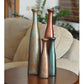 Bakırdan Koleksiyon Collection Luminara Petrol Green Bronze Copper Glimmer Dual Bottle Vase Set Bakırdan Collection