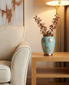 Bakırdan Collection Aura Turquoise Sculptural Vase Handmade Ceramic with Copper Undertones Bakırdan Collection