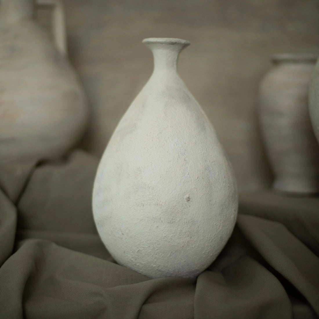 Boho Collection Desert Whisper Handmade Small Decorative Vase Off White Sand Stone Ceramic Boho Collection