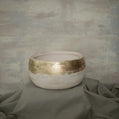 Boho Collection Gilded Horizon Handmade Decorative Bowl Vase Aged Off White Ceramic Boho Collection
