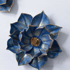 Handmade Celestia Blue Lotus Bloom Duo with Antique Gold Accents Dea'rt İstanbul