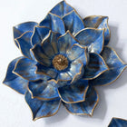 Handmade Celestia Blue Lotus Bloom Duo with Antique Gold Accents Dea'rt İstanbul