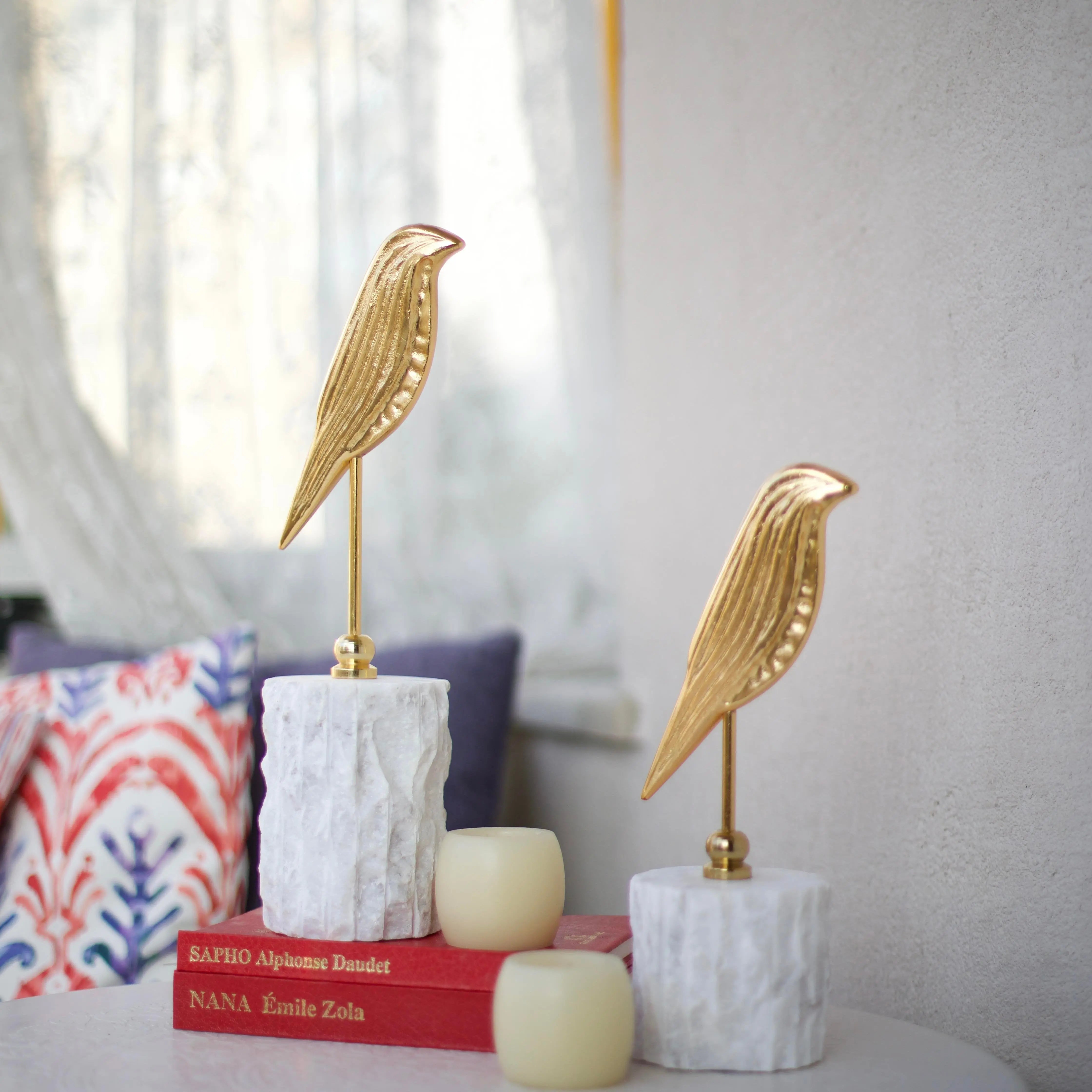 Celestia Marble Perch Bird Duo Sculpture Dea'rt İstanbul