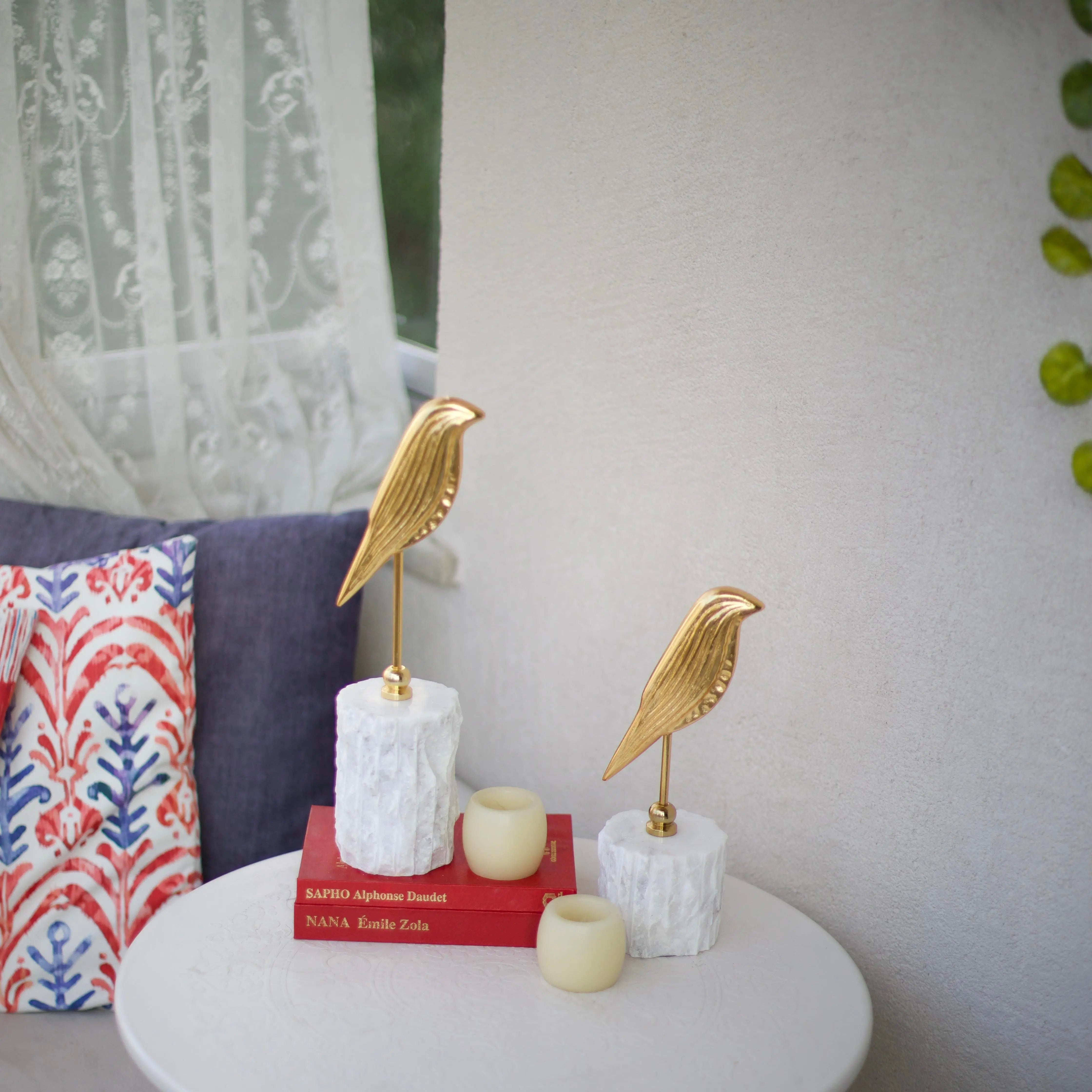 Celestia Marble Perch Bird Duo Sculpture Dea'rt İstanbul