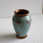 Bakırdan Collection Aura Turquoise Sculptural Vase Handmade Ceramic with Copper Undertones Bakırdan Collection