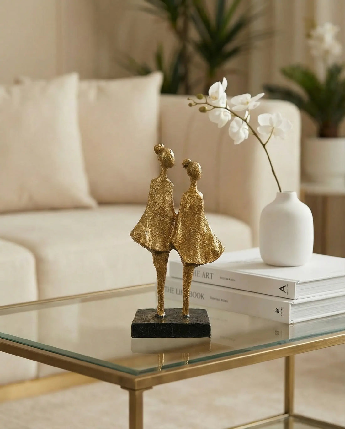 Denge İkili Soyut Figür El Yapımı Polyester Dekoratif Obje Altın Siyah Dea'rt İstanbul