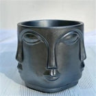 Adler Mini Anthracite Sculptural Face Planter Decorative Polyester Succulent and Flower Pot Dea'rt İstanbul