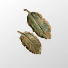 Emerald Whisper Handmade Leaf Resin Tray Duo with Antique Gold Accents Dea'rt İstanbul