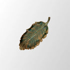 Emerald Whisper Handmade Leaf Resin Tray Duo with Antique Gold Accents Dea'rt İstanbul