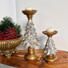 Handmade Everpine Lumina Tree Candleholder Duo Gold Silver Green Christmas Decor Dea'rt İstanbul
