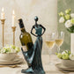 Female Figurine Sculptural Wine Holder Hand Painted Decorative Polyester 4 Colors Dea'rt İstanbul