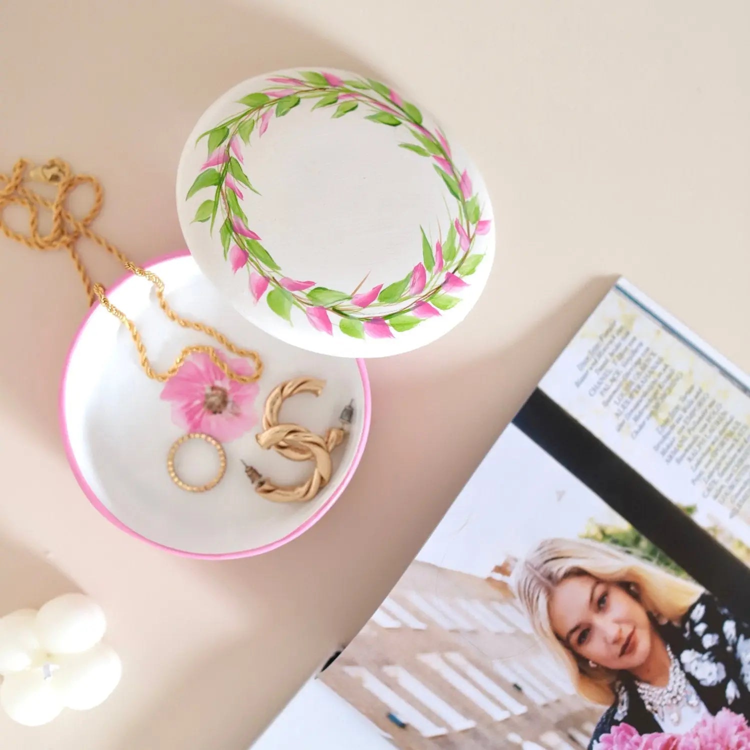 Flora Secret Hand Painted Trinket Box Trio Dea'rt İstanbul