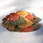 Four Seasons Leaf Harmony Handmade Resin Tray with Gold Accents Decorative Centerpiece Dea'rt İstanbul