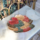 Four Seasons Leaf Harmony Handmade Resin Tray with Gold Accents Decorative Centerpiece Dea'rt İstanbul