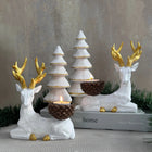 Handmade Artistic Gold Detail Reindeer Candleholder Duo Christmas New Year Winter Decor Dea'rt İstanbul