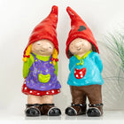Large Garden Gnome Girl and Boy Set Hand Painted Decorative Polyester 2 Piece Dea'rt İstanbul
