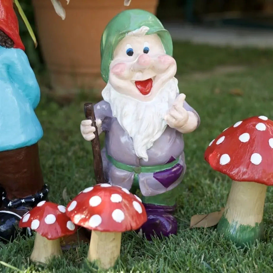 Joyful Broomkeeper Handmade Premium Garden Gnome Sculpture Dea'rt İstanbul