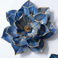 Handmade Aegean Blue Lotus Table Sculpture with Antique Gold Accents Dea'rt İstanbul
