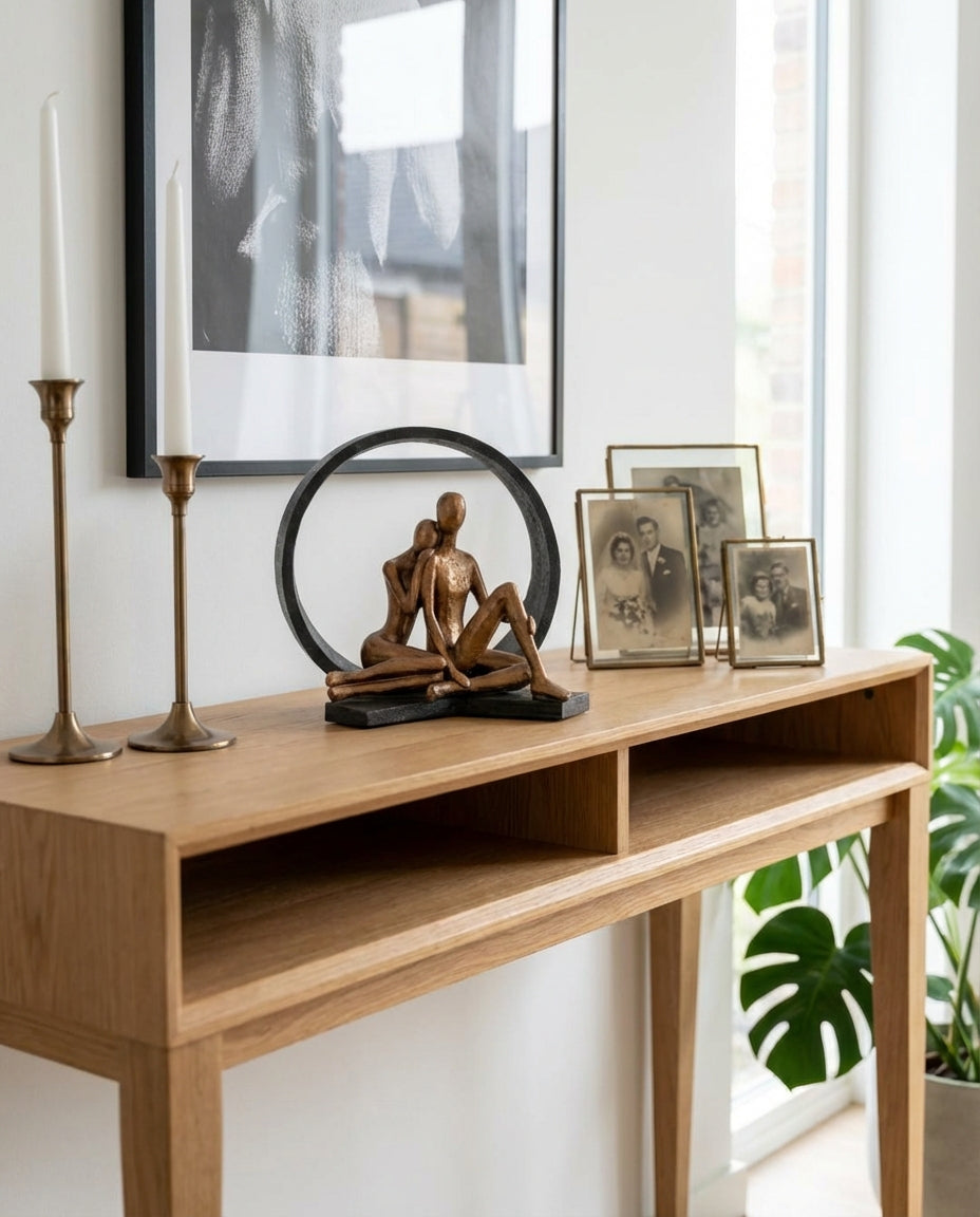 Aşk Çemberi Büyük Polyester El Yapımı Bakır Siyah 31cm Dea'rt İstanbul