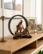 Aşk Çemberi Büyük Polyester El Yapımı Bakır Siyah 31cm Dea'rt İstanbul