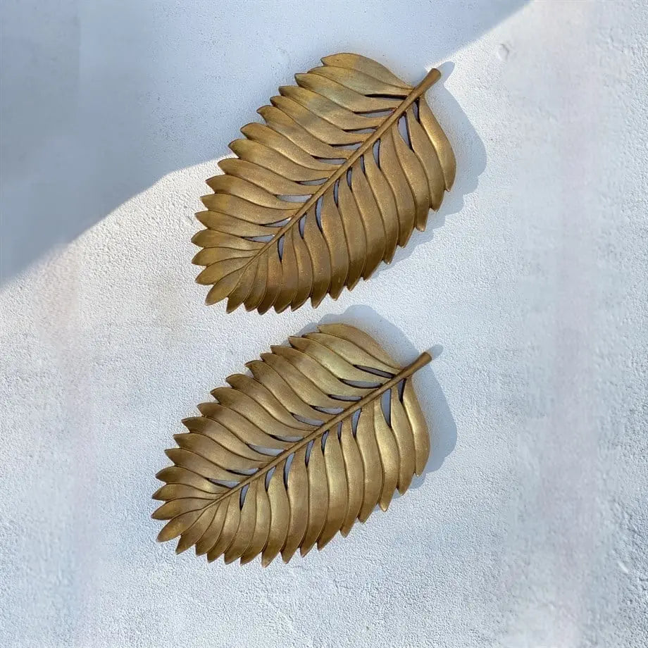 Lumia Leaf Luxe Handmade Decorative Leaf Tray Antique Gold and Aged Silver Dea'rt İstanbul