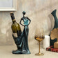 Female Figurine Sculptural Wine Holder Hand Painted Decorative Polyester 4 Colors Dea'rt İstanbul