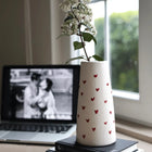 Petite Hearts Handmade Cream Ceramic Love Vase Romantic Home Decor Dea'rt İstanbul