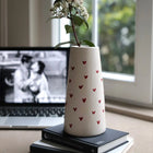 Petite Hearts Handmade Cream Ceramic Love Vase Romantic Home Decor Dea'rt İstanbul