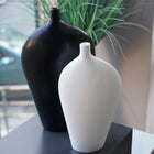 Minimal Collection Modern Sculptural Vase Pair Matte Black and White Handmade Ceramic Minimal Collection
