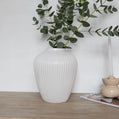 Moderna Bianco Handmade Fluted Petite Vase Pure White Ceramic Moderna Collection
