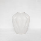 Moderna Bianco Handmade Fluted Petite Vase Pure White Ceramic Moderna Collection