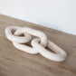 Moderna Ivory Handmade Design Triple Ring Chain Link Sculpture Ceramic Object Moderna Collection
