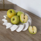 Moderna Lisa Handmade Design Ripple Plate Soft White Ceramic Moderna Collection