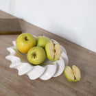 Moderna Lisa Handmade Design Ripple Plate Soft White Ceramic Moderna Collection