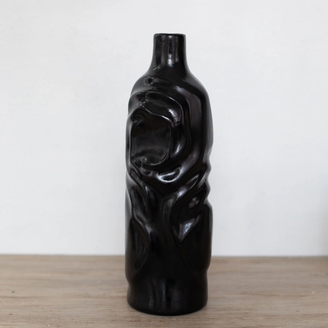 Moderna Rosewave Sculptural Vase Collection Handmade Ceramic Deep Black Soft Cream Moderna Collection