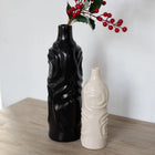 Moderna Rosewave Sculptural Vase Collection Handmade Ceramic Deep Black Soft Cream Moderna Collection