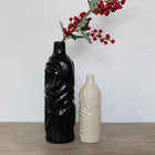 Moderna Rosewave Sculptural Vase Collection Handmade Ceramic Deep Black Soft Cream Moderna Collection