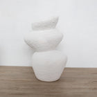 Moderna Stone Cascade Handmade Sculptural Vase Textured White Ceramic Moderna Collection