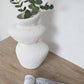Moderna Stone Cascade Handmade Sculptural Vase Textured White Ceramic Moderna Collection