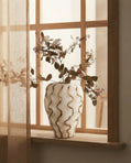 Moderna Volante Grande Handmade Gilded Wave Vase Cream Ceramic Moderna Collection