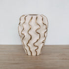 Moderna Volante Grande Handmade Gilded Wave Vase Cream Ceramic Moderna Collection