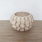 Moderna Volante Orb Handmade Gilded Wave Vase Cream Ceramic Moderna Collection