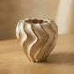 Moderna Volante Petite Handmade Gilded Wave Vase Cream Ceramic Moderna Collection