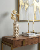 Moderna Volante Tall Handmade Gilded Wave Vase Cream Ceramic Moderna Collection