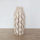 Moderna Volante Tall Handmade Gilded Wave Vase Cream Ceramic Moderna Collection