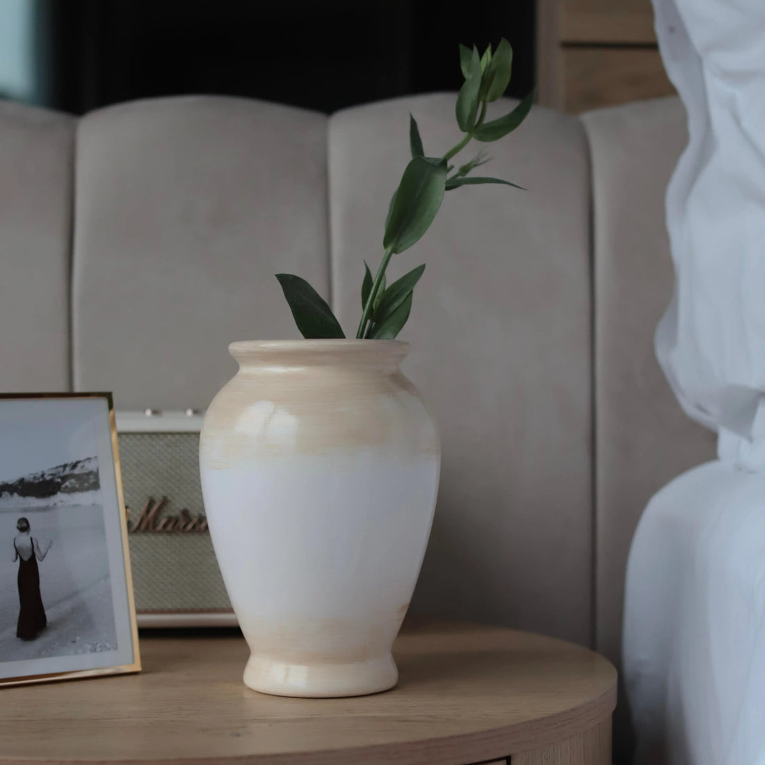 Nordic Collection Elaria Cream and Terracotta Handmade Ceramic Elegant Vase Nordic Collection