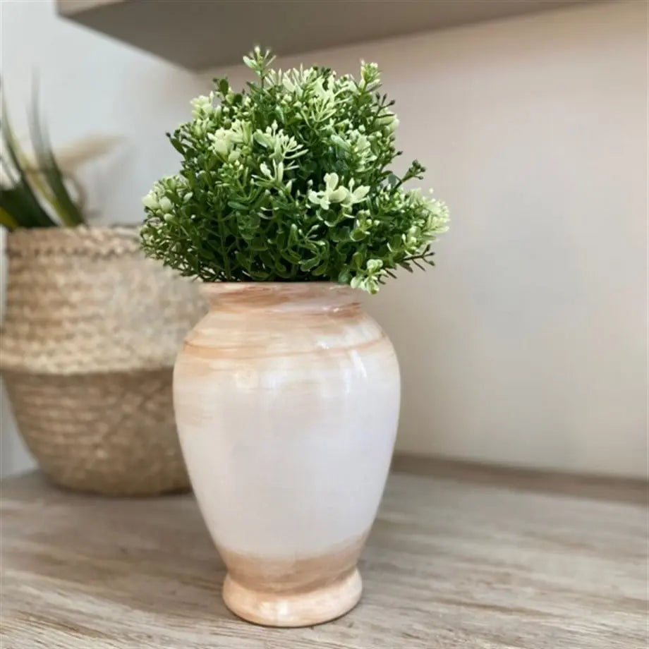 Nordic Collection Elaria Cream and Terracotta Handmade Ceramic Elegant Vase Nordic Collection